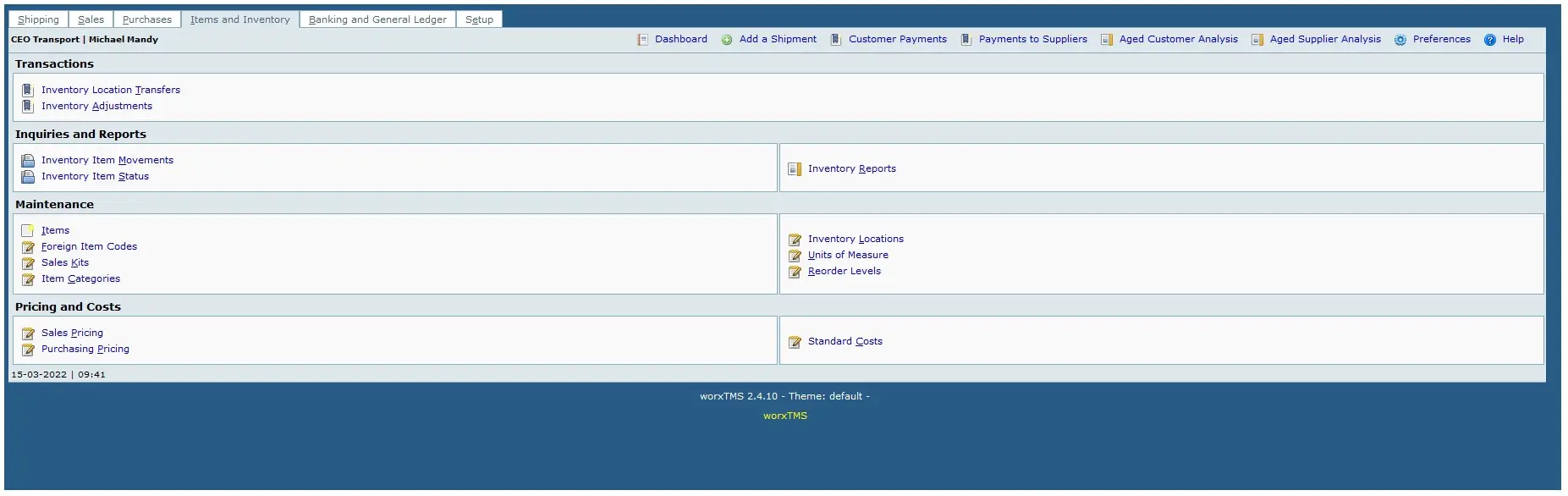 Accounting System for Trucking