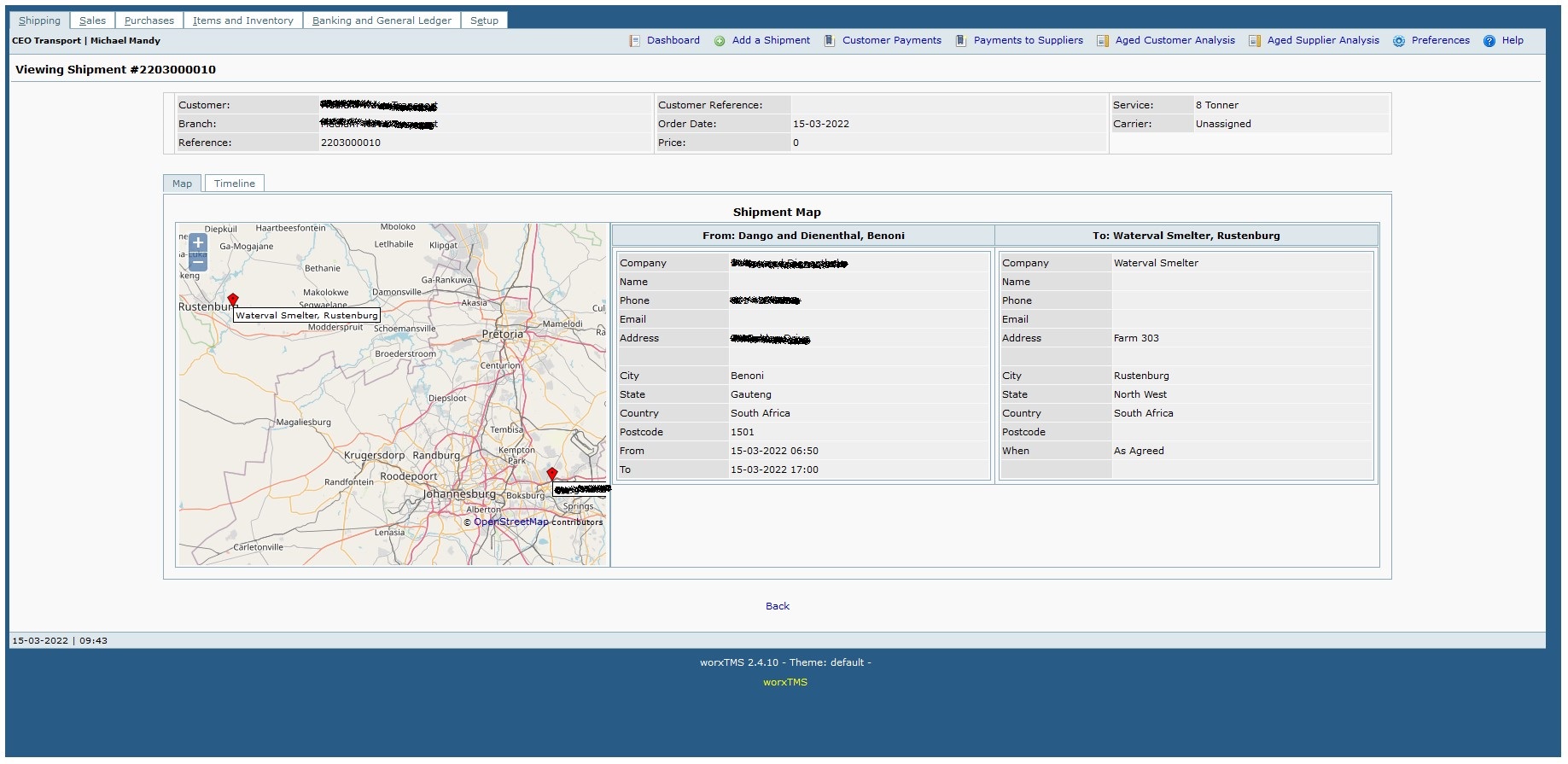 Delivery Software for Trucking Company