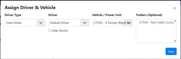 Assigning a driver and vehicle