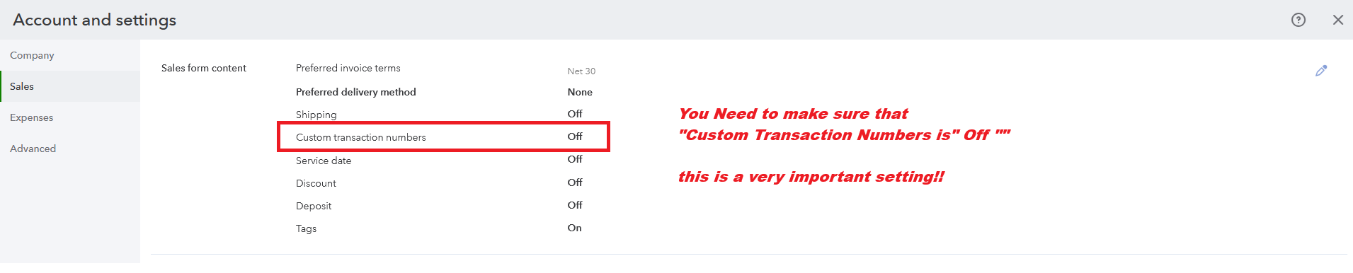 QBO Custom Transaction Numbers
