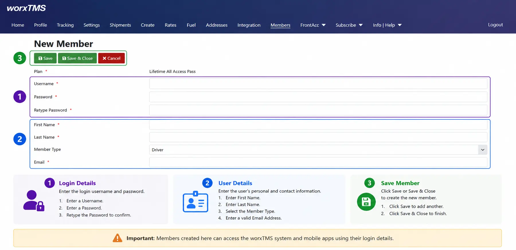 worxTMS Driver Setup
