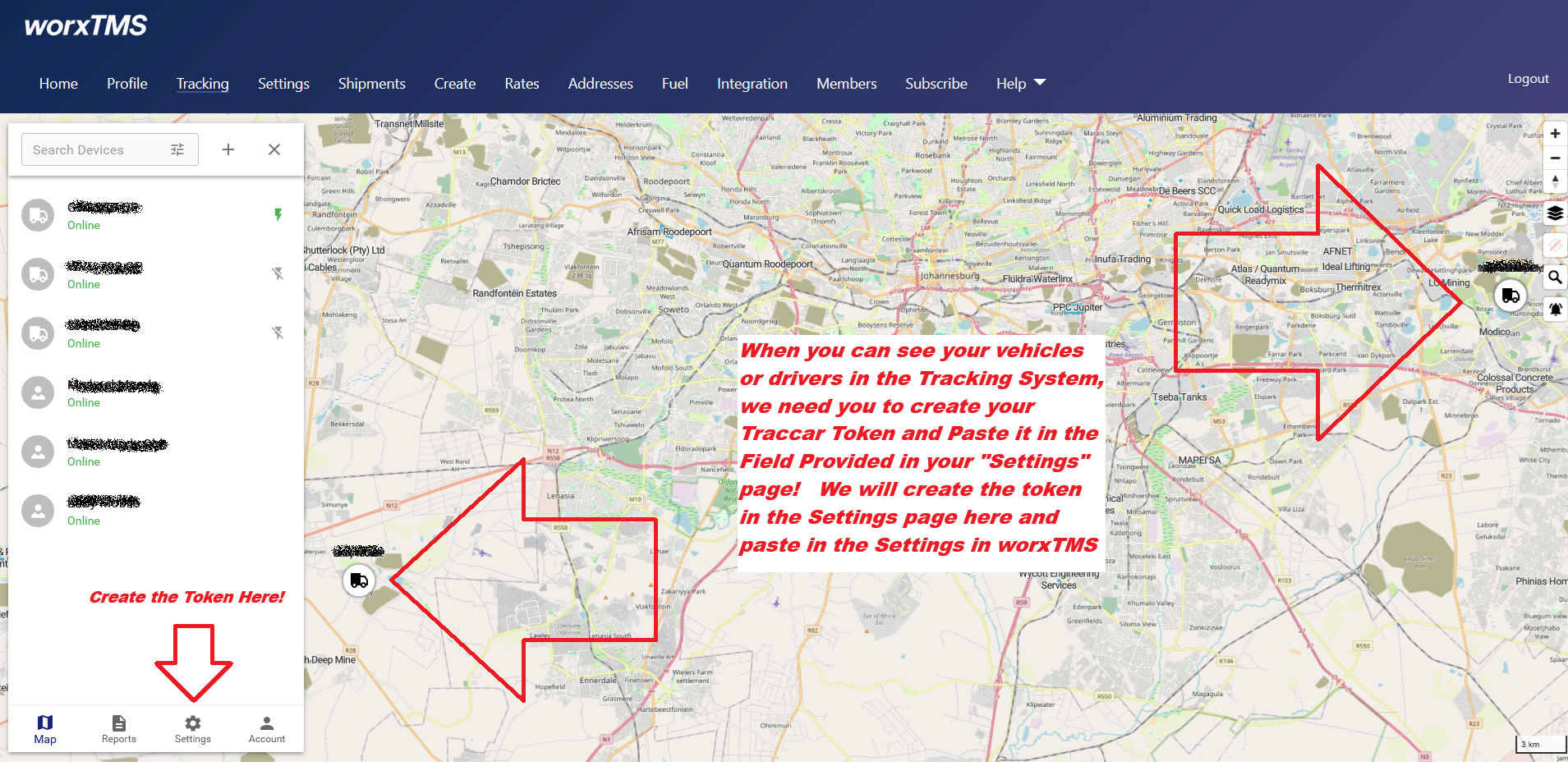 Verify Vehicles in Traccar