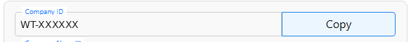 Company ID with the Copy button